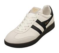 Gola Cyclone Herren-Sneaker aus Leder, Weiß/Schwarz/dunkles Gummi, 45 EU