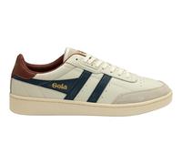 Gola Unisex Contact Leather Sneaker, Off White/Navy/Rust, 44 EU