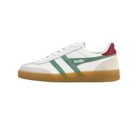 Gola Viper Leather CLB744 modische Damen-Sneaker, Weiß/Grün (Weiß/Grün/Kirschrot/Gummi), Standard-Passform, Größe 39