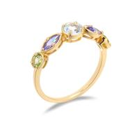 Gold 9K/14K/18K Verlobungsring mit Hellblau Topas, Klassiker Au 375/585/750 Gelbgold Echte Freundschaftsringe Amethyst