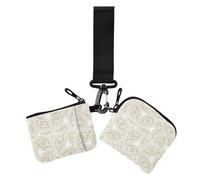 Gold Abstrakte Streifen Damen Dual Wallet Visitenkartenetuis Große Kapazität Münzgeldbörse Kleingeldhalter mit Schlüsselanhänger für Frauen 2 Stück, Goldfarbene abstrakte Streifen, 1 size, Casual