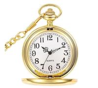 (Gold Arab) Einzigartige glatte Steampunk-Taschenuhr für Herren mit Anhängerkette, modische Quarzuhren