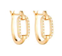 Gold Au585 14 Karat Ohrringe mit Lab Diamant, Geometrisch Creole