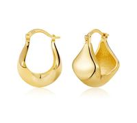 Gold Creolen Dicke Breite Damen, Hypoallergen Silber 925 Ohrringe Kleine 14 Karat Gold Hohle Klobig Dick Kreolen Huggie Creolen Mini Kleine Ohrringe Leicht Breit Mädchen
