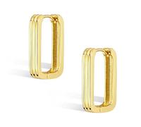 Gold Creolen fur Damen, Kleine Eckig Creolen Hypoallergen Kleine Geometrische Ohrringe Eckig Leichte Quadratische Silber Huggie Ohrringe Mädchen