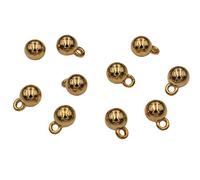 gold glänzende Kugelknöpfe klein Metall Knöpfe Mini Kugel Ösenknöpfe 7mm 10 Stück