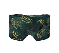Gold Grün Schwarz Blätter, Vollständige Augenabdeckungen, lichtblockierende Augenmaske, Schlafaugen- und Ohrenschützer
