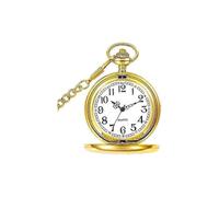(Gold) Herren-Taschenuhr mit Kette, klassische Vintage-Quarz-Taschenuhr mit Anhänger, Herren-Taschenuhr