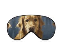 Gold Hund Schlafmaske Weiche Bequeme Augenmaske mit Verstellbarer Gürtel Lidschatten für Männer Frauen Arbeit Reisen