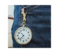 (Gold)Quarz-Taschenuhr Schlüsselanhänger Uhren rundes Zifferblatt tragbarer einfacher Anhänger für Damen