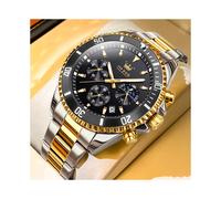 (Gold Schwarz) Luxus Grüne Herrenuhr Mode Wasserdichte Herrenarmbanduhr Auto Datum Mondphase Quarz Herrenuhren