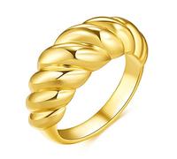 Gold Silber Farbe Twisted Croissants Ringe Fäden Geometrische Ringe für Frauen Minimalistische Chunky Ringe Vintage Schmuck