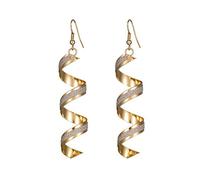Gold Silber Für Damen Twist Spiral Ohrringe baumeln Ohrring Charm Schmuck Silber Gold schwarzer langer Ohrring (Gold)