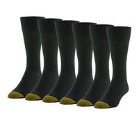 Gold Toe Herren Cambridge Crew, 6-Pairs Socken, Schwarz, Large (6er Pack)