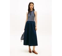Tommy Hilfiger Damen Midikleid Baumwolle, dunkelblau, Gr. XL