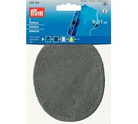 Gold-Zack Patches Veloursleder zum Aufnähen 9x11 cm grau 1 Paar