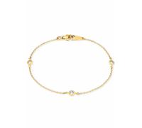 Goldarmband AMOR "2014152", gold (gelbgoldfarben, kristallweiß, kristallweiß), Armbänder, Damen, 18cm, Gelbgold 375, Goldarmband, mit Zirkonia (synth.) (728036-0) gelbgoldfarben, kristallweiß, kristal
