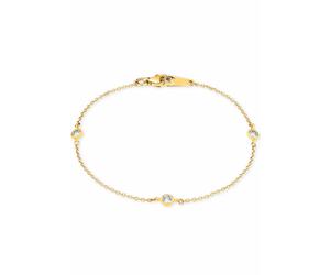 Goldarmband AMOR "2014152", gold (gelbgoldfarben, kristallweiß, kristallweiß), Armbänder, Damen, 18cm, Gelbgold 375, Goldarmband, mit Zirkonia (synth.) (728036-0) gelbgoldfarben, kristallweiß, kristal