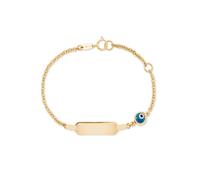 Goldarmband AMOR "Evil Eye", bunt (gelbgoldfarben, blau, schwarz, weiß, blau), Armbänder, Mädchen, 14cm, Gelbgold 375, Goldarmband, mit Glasstein (81651740-0) gelbgoldfarben, blau, schwarz, weiß, blau
