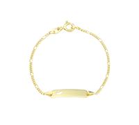 amor - Identarmband für Mädchen, Gold 375 | Herz Armbänder & Armreife Weiss Damen