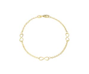 Goldarmband AMOR "Infinity/Unendlichkeitsschleife", gold (gelbgoldfarben), Armbänder, Damen, 18cm, Gelbgold 375, Goldarmband (41693822-0) gelbgoldfarben