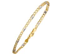 Goldarmband JOBO, gold (gelbgold 333), Armbänder, Damen, 19cm, Gelbgold 333, Goldarmband, Steg-Panzerarmband 333 Gold bicolor 19 cm (15616434-0) gelbgold 333