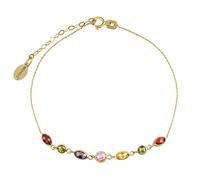 Goldarmband Raisa mit farbigen Steinchen Brilliance Zirconia 585 Gelbgold