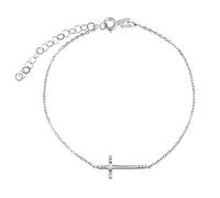 Goldarmband Simon verziert mit einem Kreuz aus Weißgold mit Brilliance Zirconia