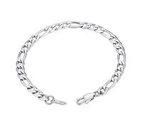GOLDCHIC JEWELRY Edelstahl Figaro Armband Klassische Herren Armband in Breit 6/9MM, Edelstahl Figaro Armband mit Silber/Gold 2 Farben in 19/21 CM，Perfeckt Geschenk für Herren/Damen