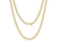 GoldChic Panzerkette Damen Herren Edelstahlkette Gold Kubanische Kette 41cm Freundschaftskette ohne Anhänger 4mm breit Halskette Junge Schmuck