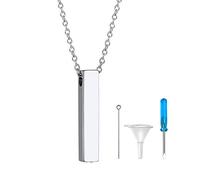 GoldChic Personalisierte Asche Urnen Halskette mit Gravur Edelstahl Memorial Asche Schmuck Halsketten mit quadratischem Säulenanhänger Mini Asche Urne Kapsel Pendant Anhänger für Gedenk