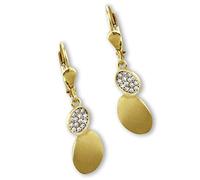 GoldDream Ohrhänger Oval Zirkonia weiß Damen 333 Gelbgold 8K Ohrringe D2GDO531WY ein schönes Geschenk zu Weihnachten, Geburtstag, Valentinstag für die Frau