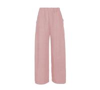 Golden Circle Clothing Gestreifte weite Hose mit Gummibund aus Tencel Lyocell Rosa S/M