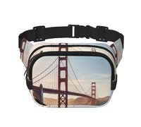 Golden Gate Bridge Bauchtasche für Damen, wasserdicht, verstellbar, Hüfttasche, modisch, lässig, Crossbody-Tasche, Bauchtasche für Laufen, Workout, Wandern, Reisen, Schwarz, Einheitsgröße, Schwarz ,