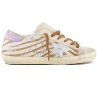 Golden Goose Low-Top Sneaker - Dames Super-Star Sneaker Wit/Bruin - Gr. 37 (EU) - in Beige - für Damen