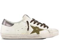 Golden Goose Low-Top Sneaker - Heren Super-Star Sneaker Wit/Groen - Gr. 45 (EU) - in Weiß - für Damen
