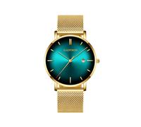 (Golden Grün) Luxus Herren Quarz Uhren Kontrast Zeiger Cat Eye Gradient Business Edelstahl