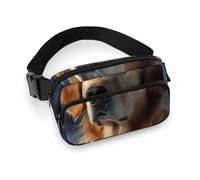 Golden Retriever Hüfttasche, modische Bauchtasche mit verstellbarem Gurt, für Outdoor-Workout, Radfahren, Uni, weiß, 20 x 13 cm, Hüfttasche, weiß, 20x13cm, Hüfttasche