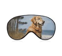 Golden Retriever Schlafmaske für Damen und Herren, Seitenschläfer-Augenabdeckung mit verstellbarem Riemen, weich, atmungsaktiv, Verdunkelungsmaske, rutschfest, tiefer Schlaf, Reisezubehör