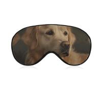 Golden Retriever Schlafmaske für Damen und Herren, Seitenschläfer-Augenabdeckung mit verstellbarem Riemen, weich, atmungsaktiv, Verdunkelungsmaske, rutschfest, tiefer Schlaf, Reisezubehör