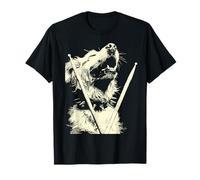 Golden Retriever spielt Schlagzeug Lustige Musik Hund Schlagzeuger Punk T-Shirt