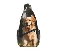 Golden Retriever Umhängetaschen für Damen und Herren, verstellbare Hüfttasche für Reisen, Sport, Laufen, Wandern, Schwarz, Einheitsgröße, Schwarz , one size