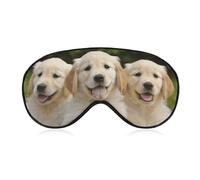 Golden Retriever Welpen-Schlafmaske, lichtblockierende Augenmaske, bequem und weich, Augenabdeckung mit Gummiband, geeignet für Männer und Frauen, geeignet für Reisen/Schlafen