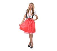 Golden Trachten Dirndl Set 3tlg Trachtenkleid 365gt Schwarz Rot&Weiß kariert 34