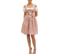 Golden Trachten Dirndl Set Aphrodite 2tlg.Trachtenkleid Altrosa geblümt 544GT (42)
