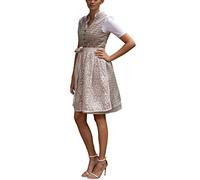Golden Trachten Dirndl Set Trachtenkleid 2tlg. Beigegrau Rose geblümt 543GT (38)