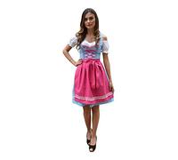 Golden Trachten Dirndl Set Trachtenkleid 509GT Blau Weiß kariert (38)