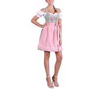 Golden Trachten Dirndl set Trachtenkleid 512GT Grün Weiß kariert (34)