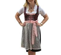 Golden Trachten Dirndl Set Trachtenkleid 528GT Bordo geblümt (34)