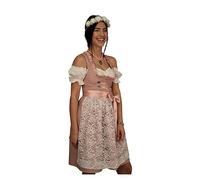 Golden Trachten Dirndl Set Trachtenkleid Rosa mit Weiß gepunktet Gr 34 bis 42 518GT (42)